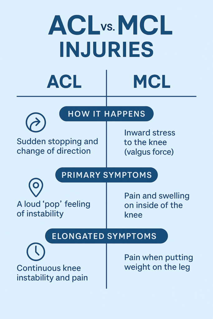 acl tear vs mcl quick snanpshot